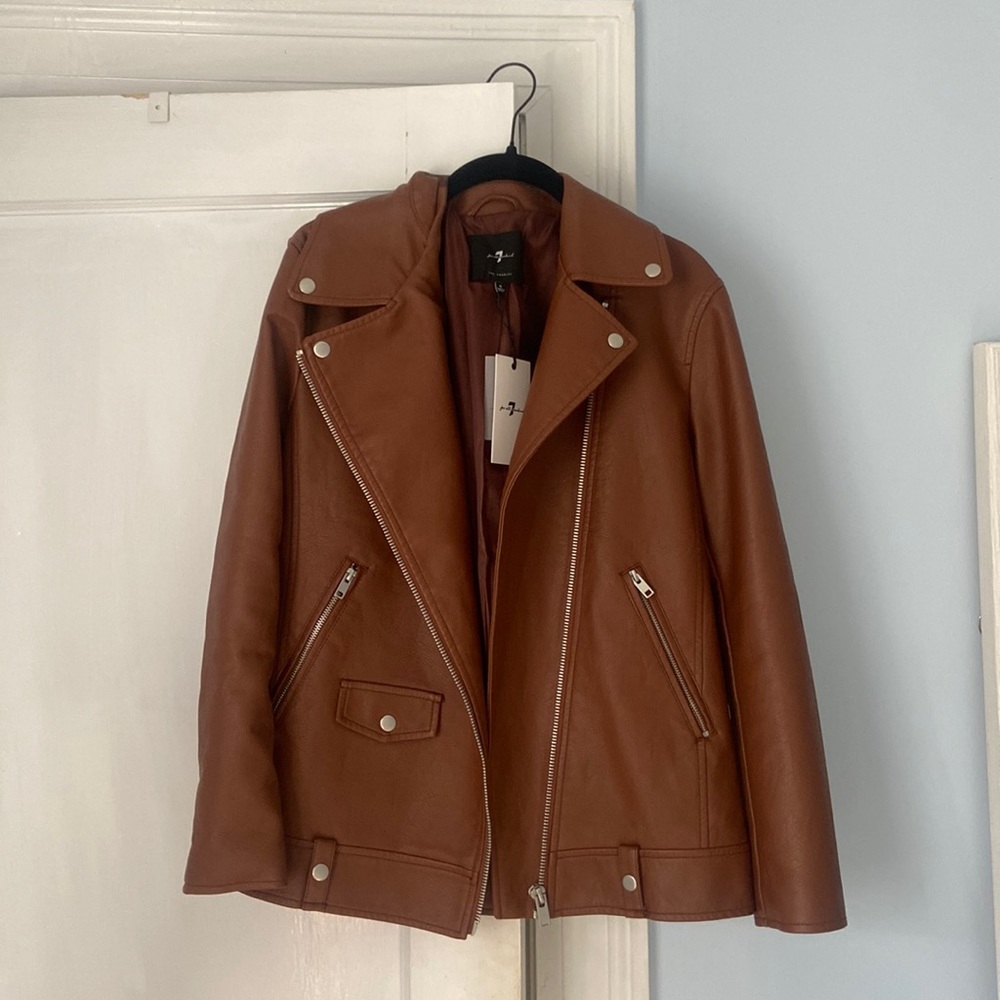 NWT 7 for all mankind leather jacket